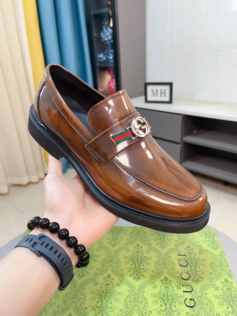 Men's men's shoes💰560🌹🌹Niuli [GUCCI] Formal men's leather shoes [strong][strong][strong] New model coming ~ original quality ☺The upper is imported from Italy with open edges, the leather is soft and delicate, and the wear-resistant and non-slip combination outsole is dignified and domineering, and the luxury charm is unobstructed! The natural and free nouveau riche leads the trend. Code number: 38-44